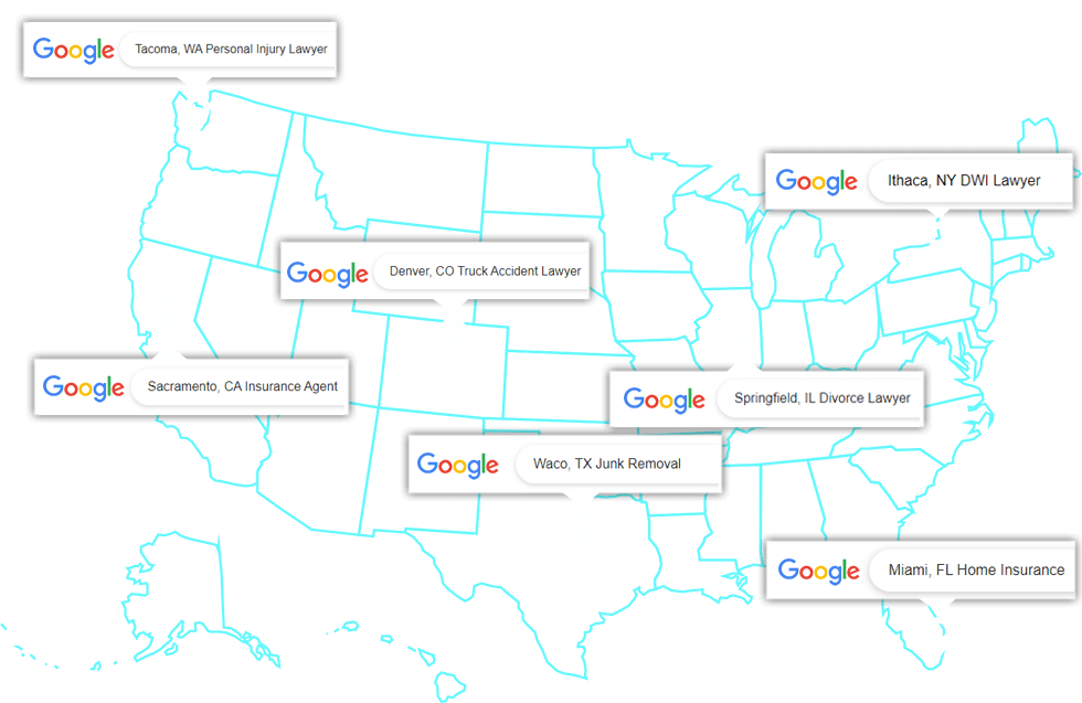 Nationwide location around United States